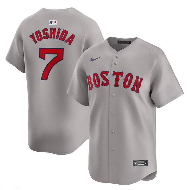 Men's Boston Red Sox #7 Masataka Yoshida Gray 2024 Away Limited Cool Base Stitched Baseball Jersey